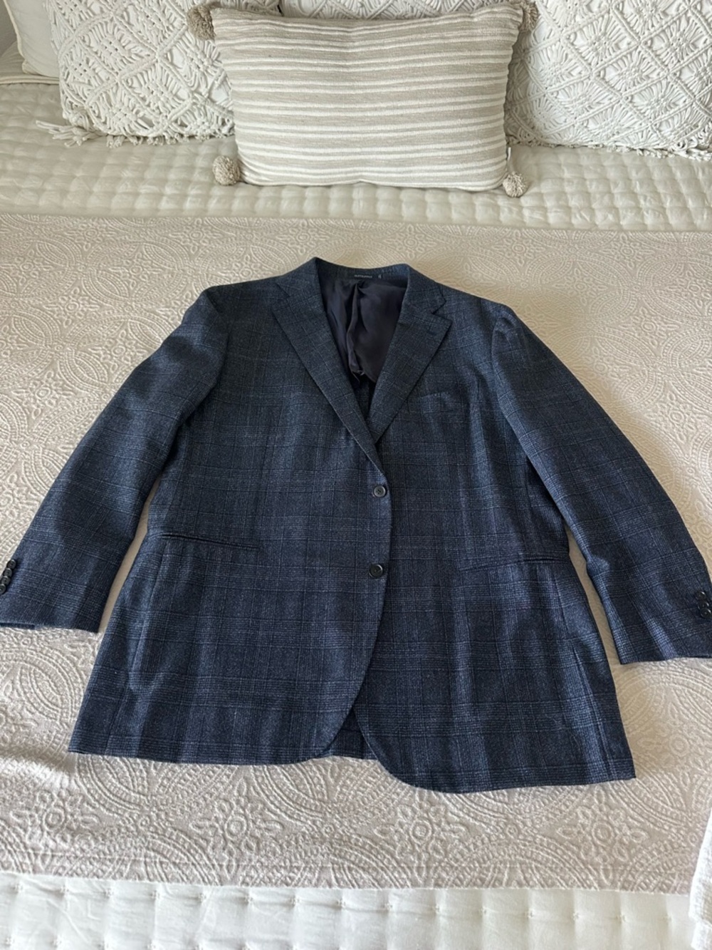 Suitsupply Navy Windowpane Wool Sport Coat